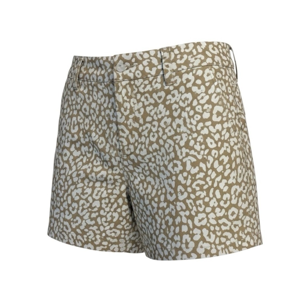 J. Crew Indie Sleaze Animal Print Micro Shorts Tan/White Size 4 Mob Wife Layer